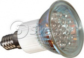 Лампа JDR 220V 1.2W E14 красный LED18 Svetlon