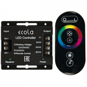 Контроллер с пультом дистан. управ., сенсорный RGB RF 24A 288W 12V(576W, 24V) черный Ecola LED strip
