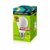 Лампа светодиодная Ergolux-LED-А60-15Вт-230В-3000К-Е27