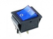 Переключатель ON-OFF широкая клавиша KCD4-16А/250V синяя с подсветкой