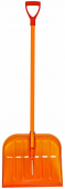 Лопата для снега CARBOLUX ПК с оранжевым черенком и ручкой СУПЕР ПРОЧНАЯ