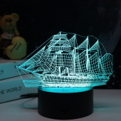 Светильник-ночник "Корабль" 3Вт RGB NL-404 USB Camelion