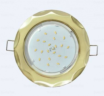 Свет-к встр.потолочн. Ecola GX53 H4 220V  "Звезда" золото 36х116 (8202)