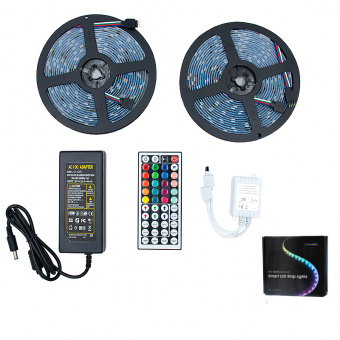 Лента светодиодная RGB 10м, SMD-5050, пульт, контроллер, блок питания
