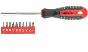 Отвертка Fusion+биты+адаптер 11предм.PH+SL+Torx CrV Matrix