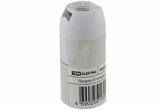 Патрон Е14 подвесной белый термостойк.пластик TDM