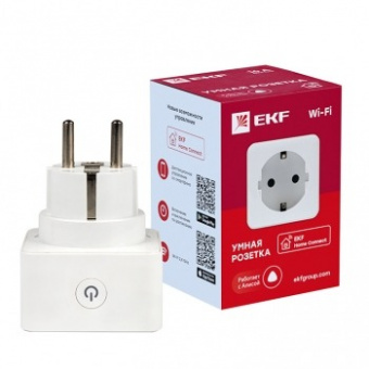 Евророзетка Wi-Fi 16А 230В, белая, HomeConnect ЭКФ